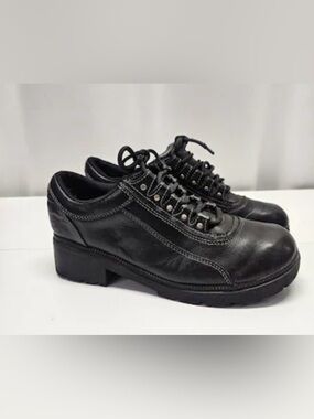 Y2K Harley-Davidson Style #83266 Black Leather Women's Boots, Size 6.5 USA